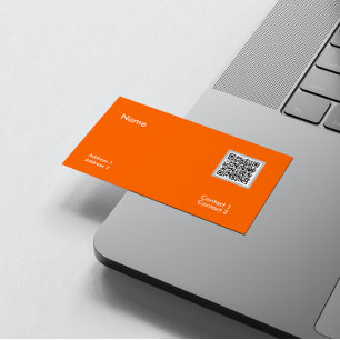 neon orange  - QR code Business Card