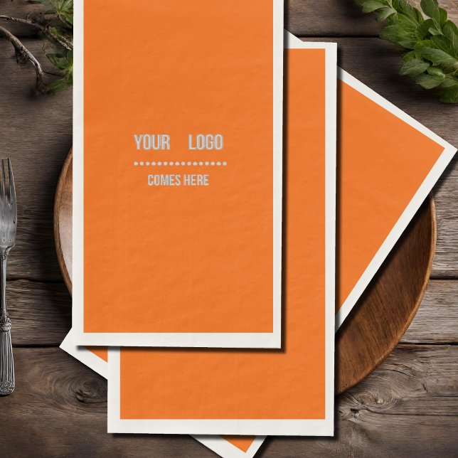 neon  orange solid colour -  add logo napkin (Creator Uploaded)