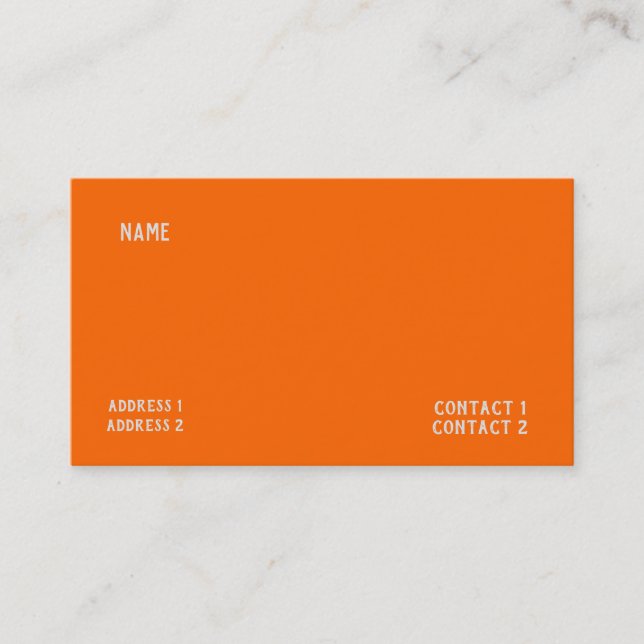 neon  orange solid colour business card (Front)