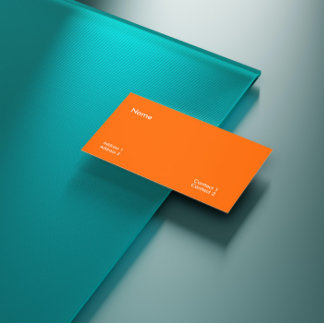 neon orange solid colour business card