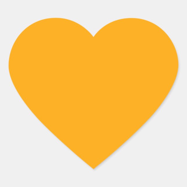 Neon Orange Solid Colour | Classic Heart Sticker (Front)