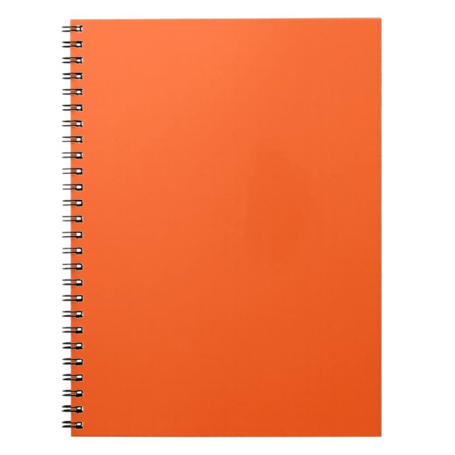 Neon Orange Solid Colour Minimalist Notebook (Front)
