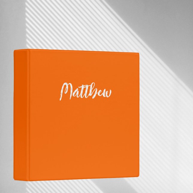  neon orange solid colour -personalized  binder (Creator Uploaded)
