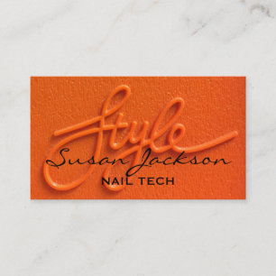 Neon Orange Style Modern Script  Business Card