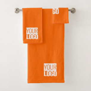  néon orange- votre logo ensemble de serviettes de