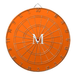 Neon Orange-your bold monogram Dartboard