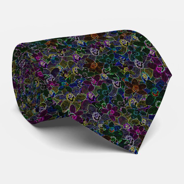 Neon Orchid Display, Tie (Rolled)