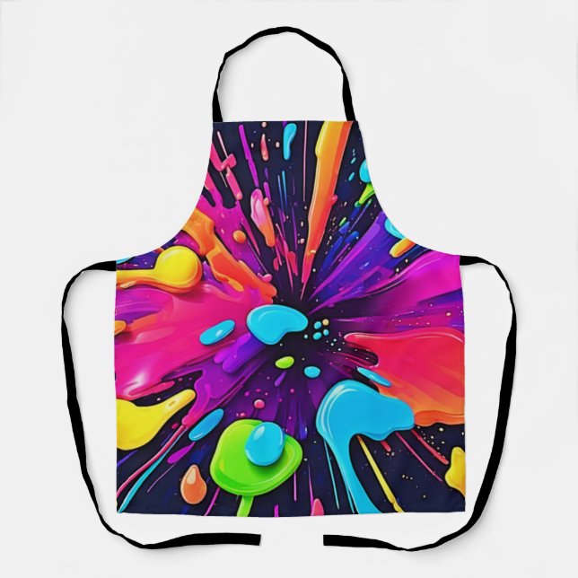Neon Paint Burst Art Apron (Front)