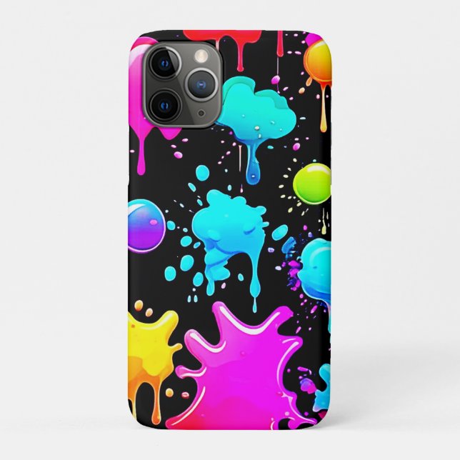 Neon Paint Drips Design Case-Mate iPhone Case (Back)