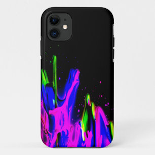 Neon Paint Splash Colourful. PERSONALIZE IT iPhone 11 Case