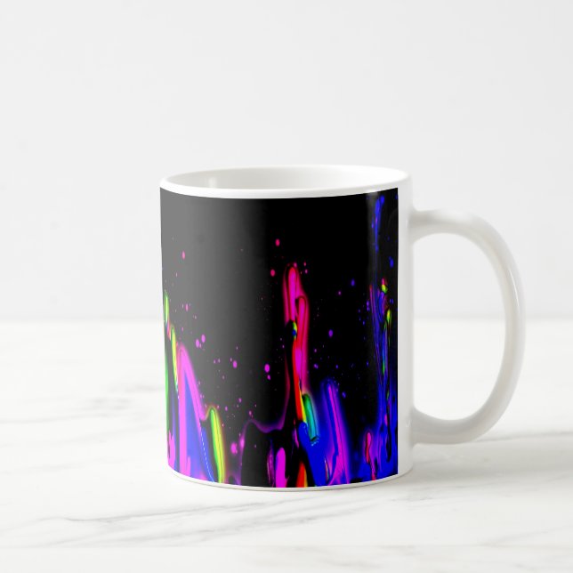 Neon Paint Splash Colourful.  PERSONALIZE IT Coffee Mug (Right)