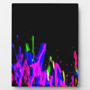 Neon Paint Splash Colourful.  PERSONALIZE IT Plaque