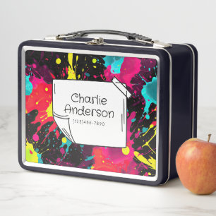 Neon Paint Splatter Lunch Box