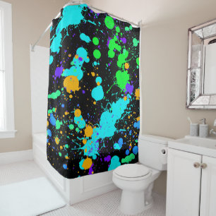 Neon Paint Splatter, Modern, Fun