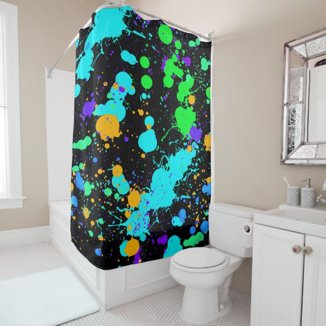 Neon Paint Splatter, Modern, Fun (In Situ)