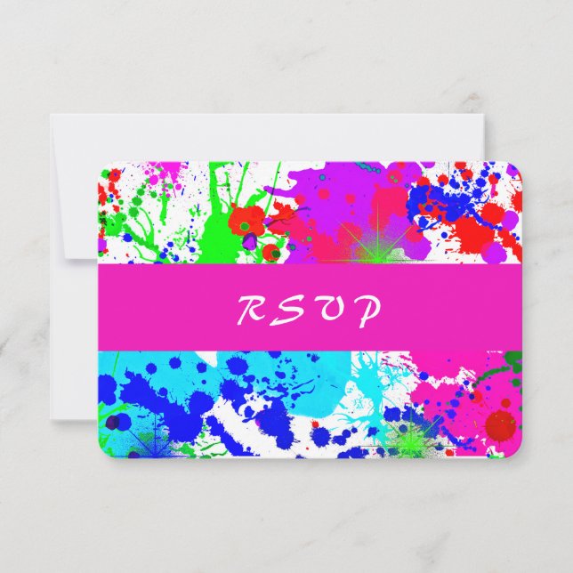 Neon Paint Splatter, Response Card (Front)