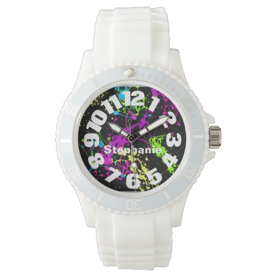 Neon Paint Splatter Watch