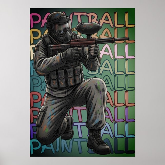 Neon Paintball Warrior  Poster (Front)