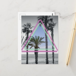 Neon palm postcard