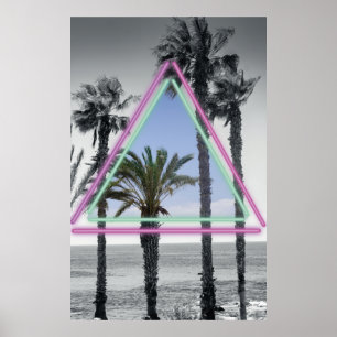 Neon palm poster