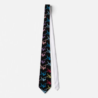 Neon Paper Cranes Tie