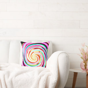Neon Pattern Artwork Throw Pillow