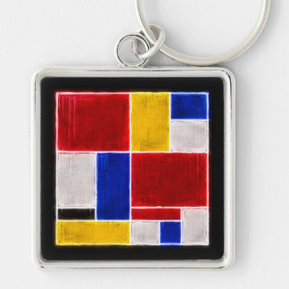 Neon Pattern Mondrian Keychain