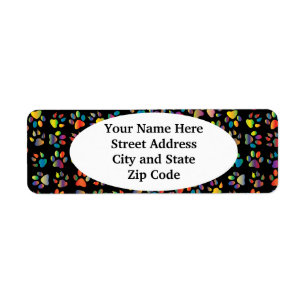 Neon Pawprint Black Adresse de retour