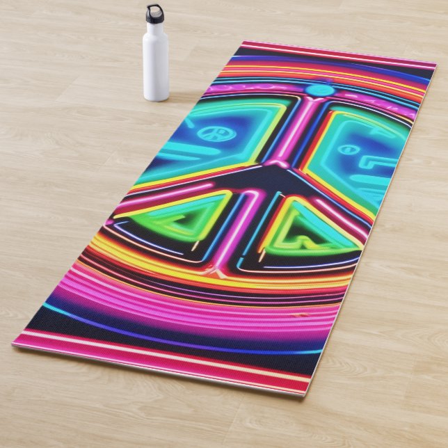 Neon Peace Mandala Yoga Mat (In Situ)