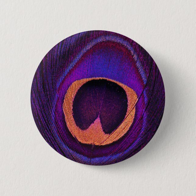Neon Peacock 2 Inch Round Button (Front)