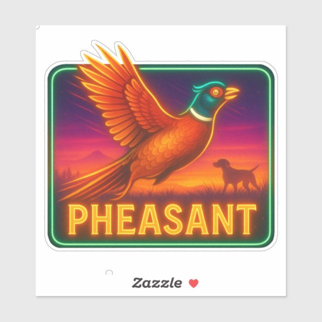 Neon Pheasant Sticker (Sheet)