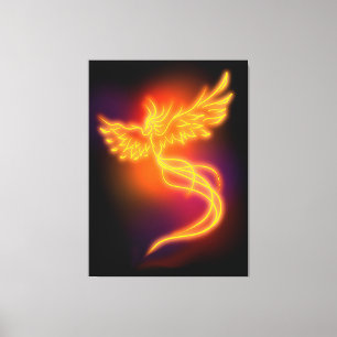 Neon Phoenix Canvas Print