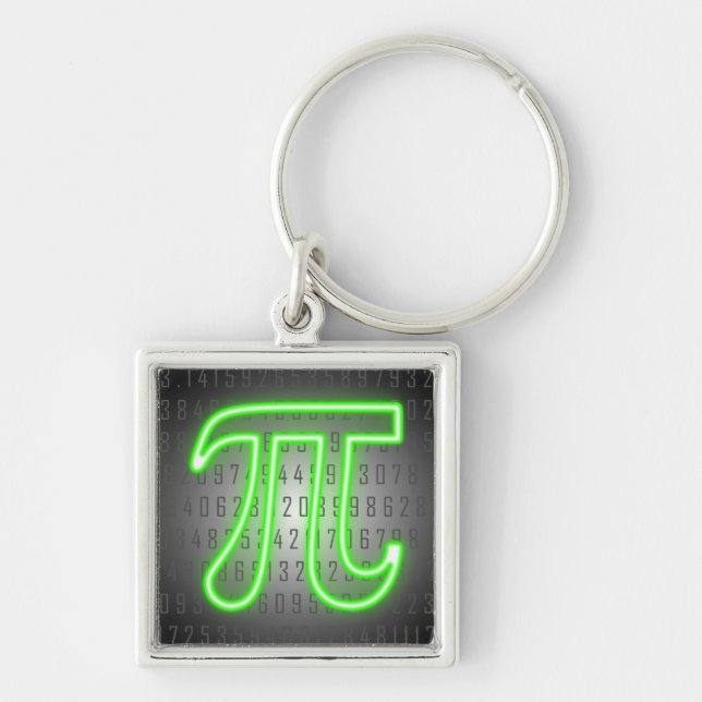 Neon Pi Day Sign Keychain (Front)