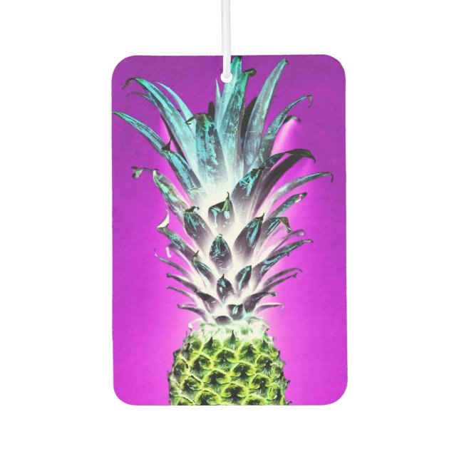 Neon pineapple colourful tropical fruit Hawaiian Air Freshener (Front)