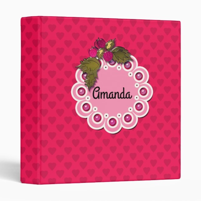Neon pink 3 ring binder (Front/Spine)