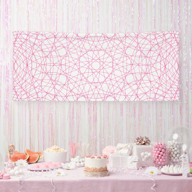 Neon Pink Abstract Mesh Party Banner – Customize (Party)