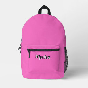 Neon Pink and Black 3D Personalized Name  Printed Backpack