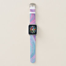Neon Pink and Blue Art Apple Watch Band
