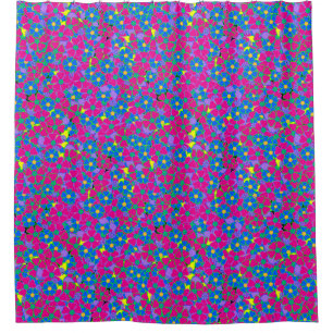 Neon Pink and Blue flowers
