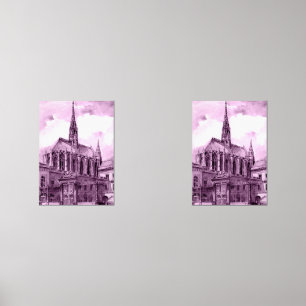 Neon pink and cobalt bridge arcs over a luminous c