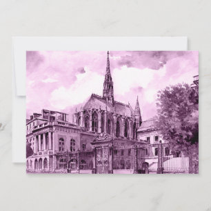 Neon pink and cobalt bridge arcs over a luminous c thank you card