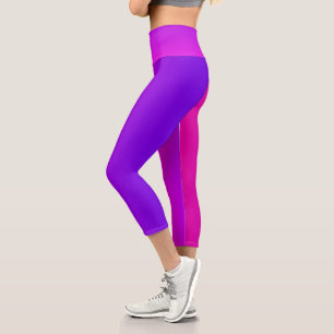 Neon Pink And Purple Gradient Capri Leggings