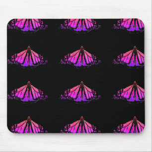 Neon pink and purple  Monarch's all around Mouse Pad
