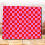 Neon Pink and Red Chequered Chequerboard Vintage Binder<br><div class="desc">Neon Pink and Red Chequered Chequerboard | Vintage | Classic | Trendy | Stylish | Fashion | Minimal</div>