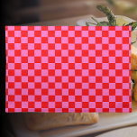 Neon Pink and Red Chequered Chequerboard Vintage Placemat<br><div class="desc">Neon Pink and Red Chequered Chequerboard | Vintage | Classic | Trendy | Stylish | Fashion | Minimal</div>