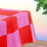 Neon Pink and Red Chequered Chequerboard Vintage Tablecloth<br><div class="desc">Neon Pink and Red Chequered Chequerboard | Vintage | Classic | Trendy | Stylish | Fashion | Minimal</div>