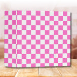 Neon Pink and White Chequered Chequerboard Vintage Binder<br><div class="desc">Neon Pink and White Chequered Chequerboard | Vintage | Classic | Trendy | Stylish | Fashion | Minimal</div>