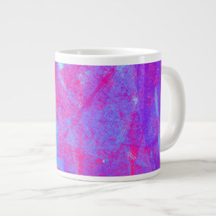Neon Pink & Aqua Blue Abstract Large Coffee Mug