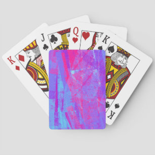 Neon Pink & Aqua Blue Abstract Playing Cards