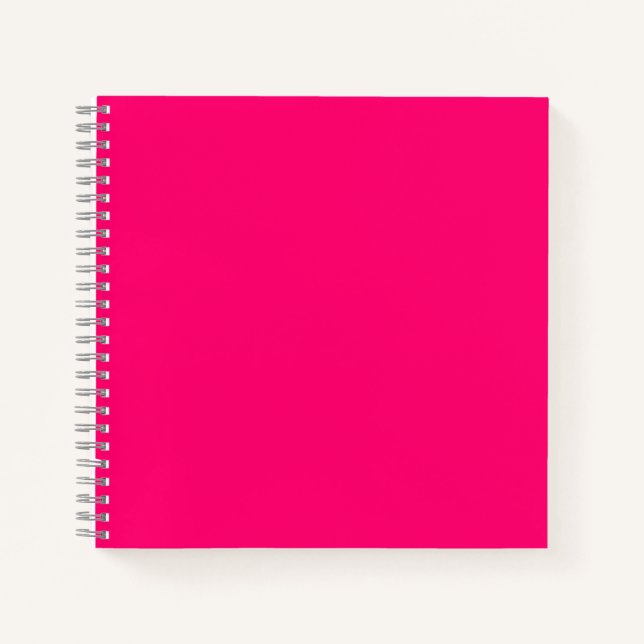 Neon Pink & Black Spiral Notebook – Customizable (Front)